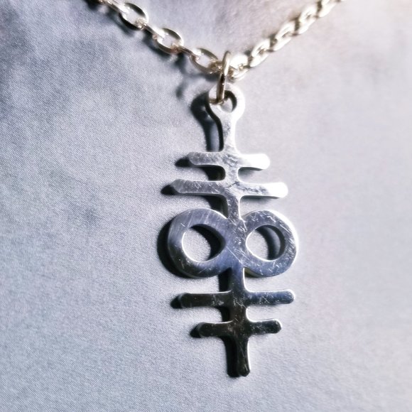 Double Leviathan Cross Silver Necklace - Picture 2 of 3